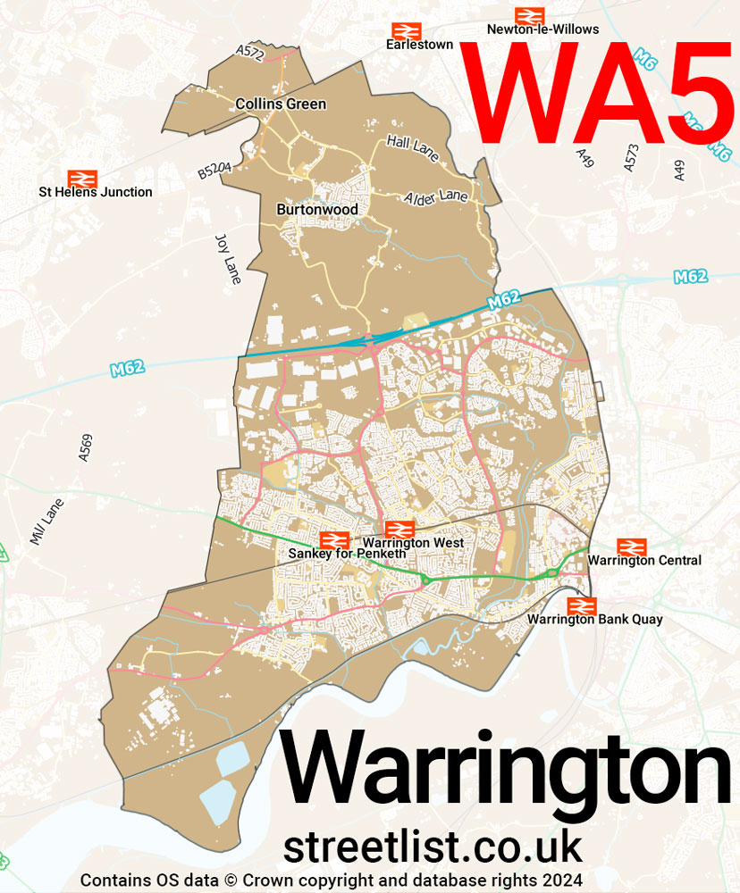 Map of the WA5 postcode