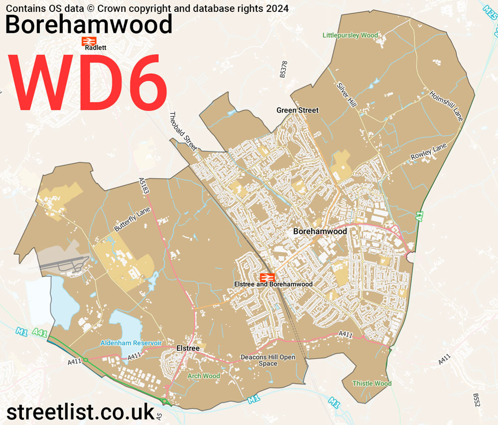 Map of the WD6 postcode