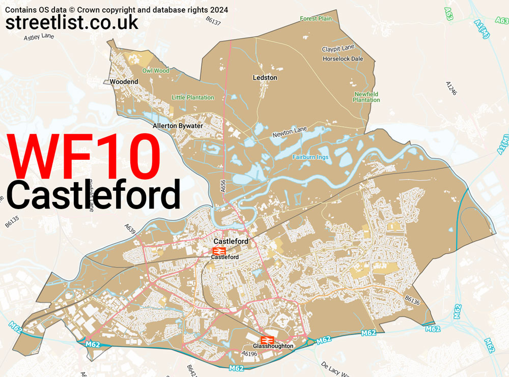 Map of the WF10 postcode