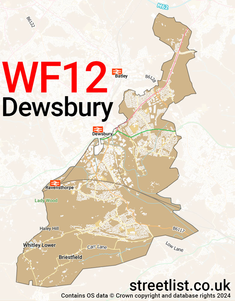 Map of the WF12 postcode