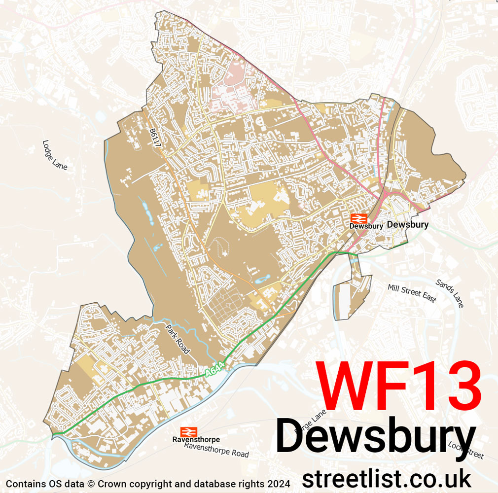 Map of the WF13 postcode