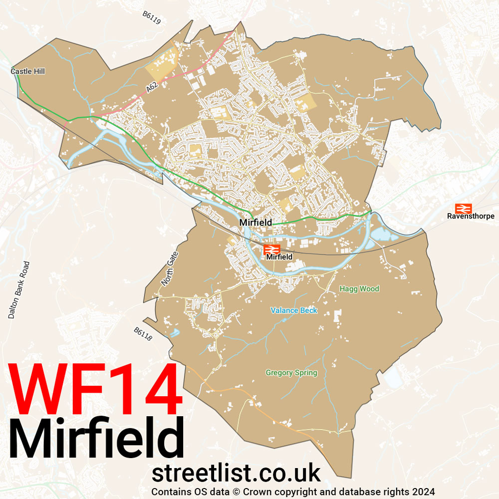 Map of the WF14 postcode