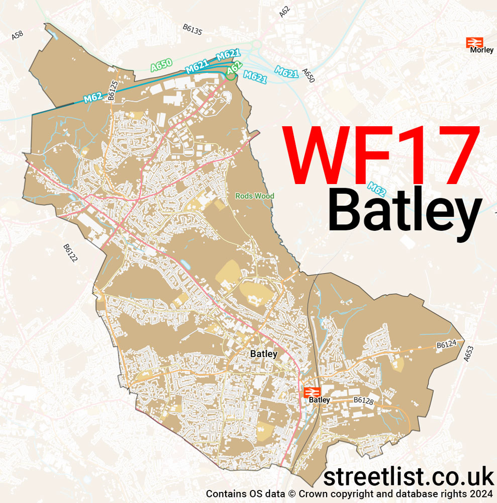 Map of the WF17 postcode