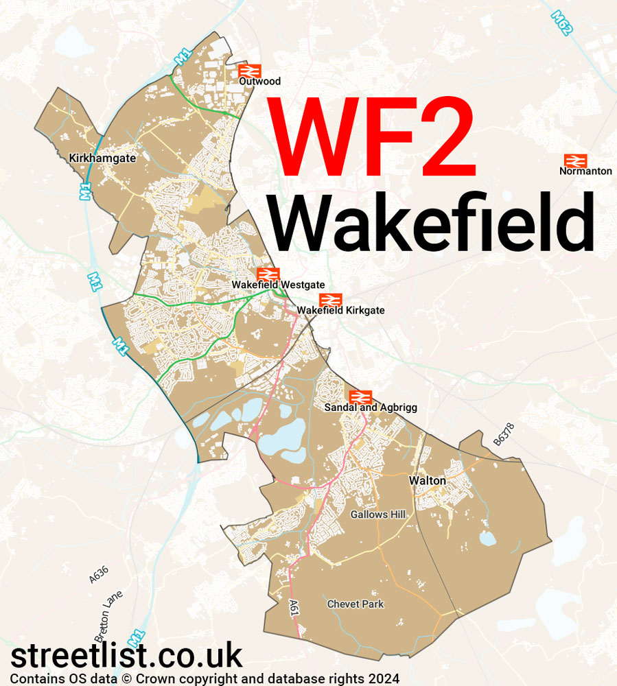 Map of the WF2 postcode