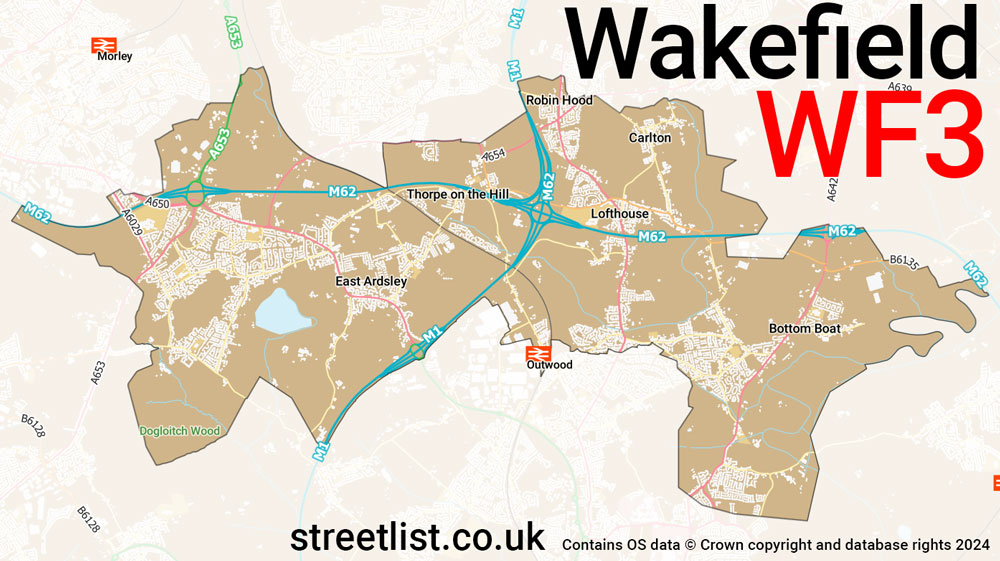 Map of the WF3 postcode