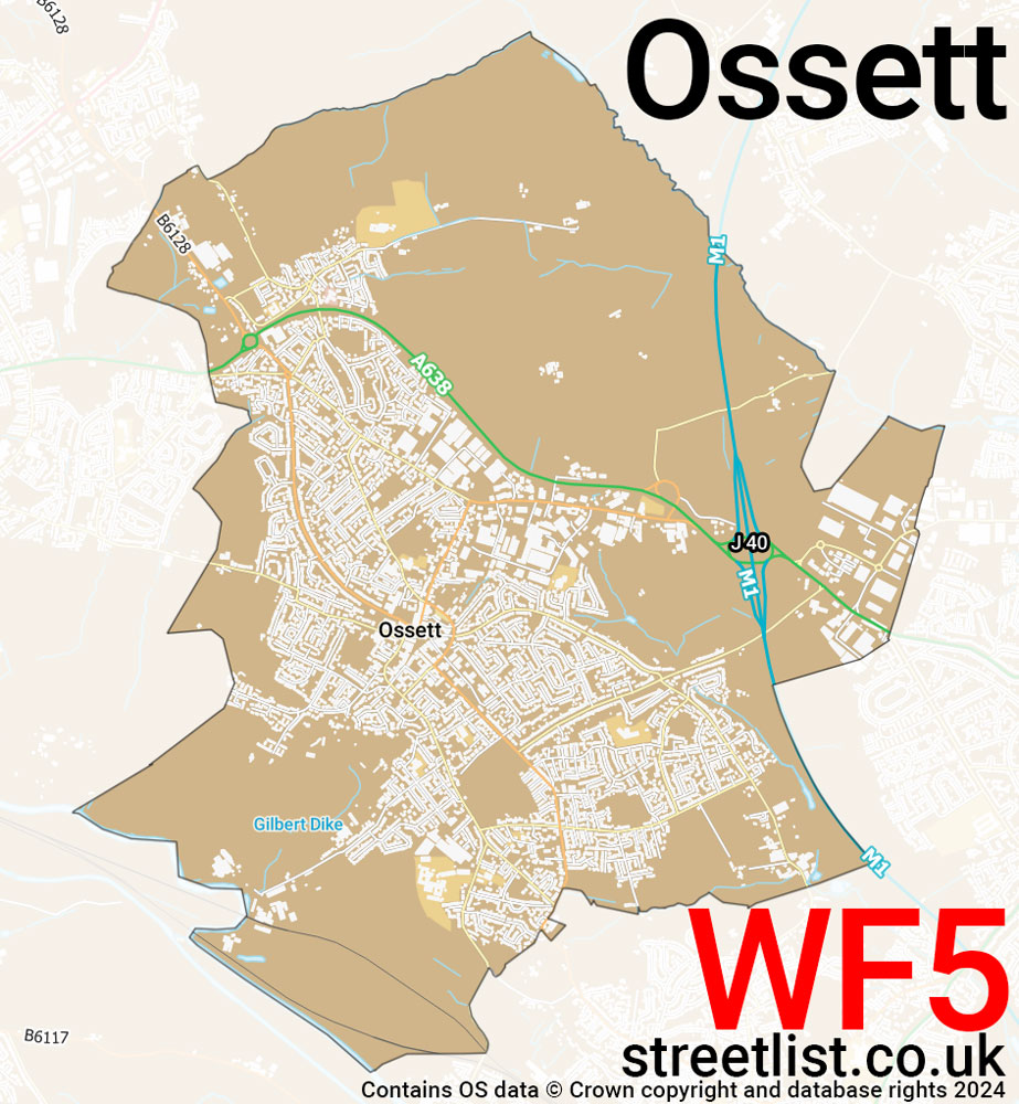 Map of the WF5 postcode