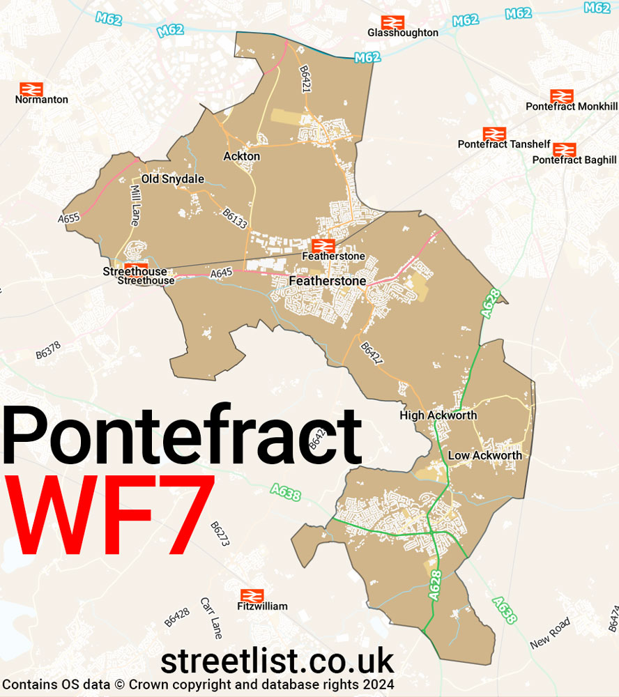 Map of the WF7 postcode