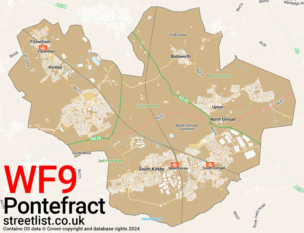 Map of the WF9 postcode