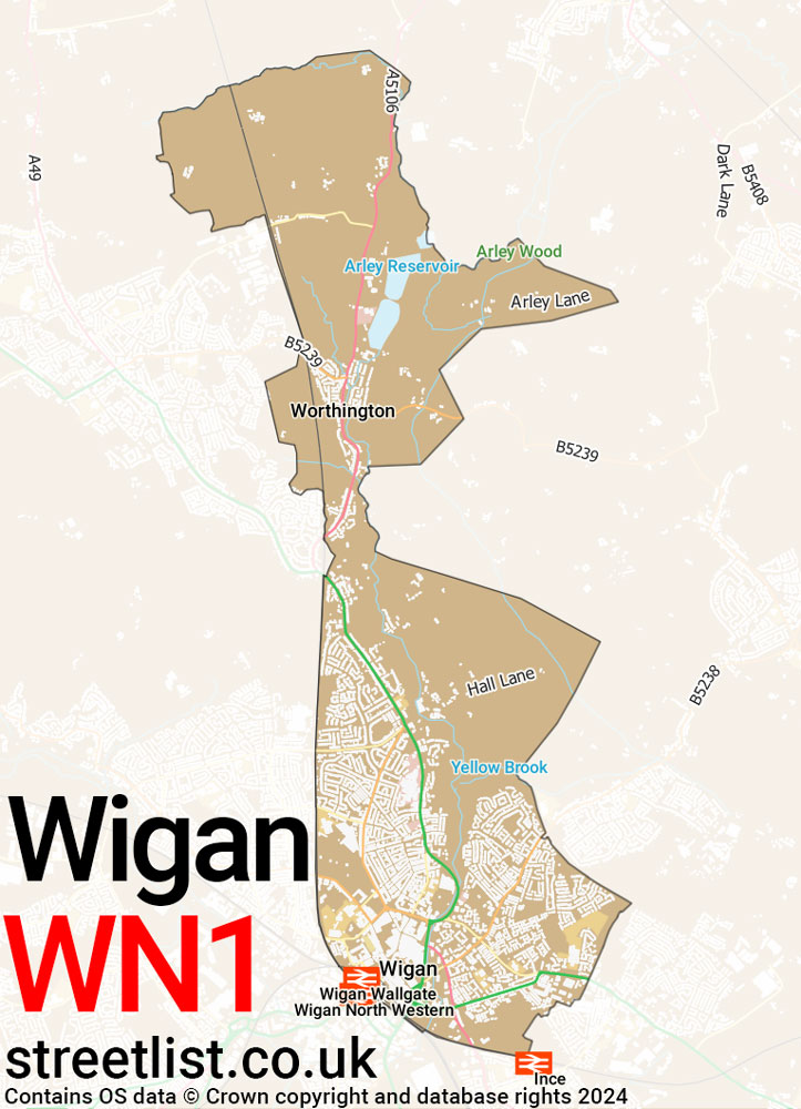 Map of the WN1 postcode