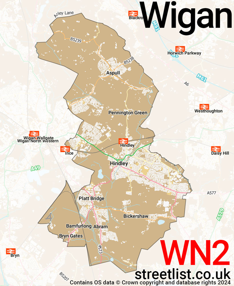 Map of the WN2 postcode