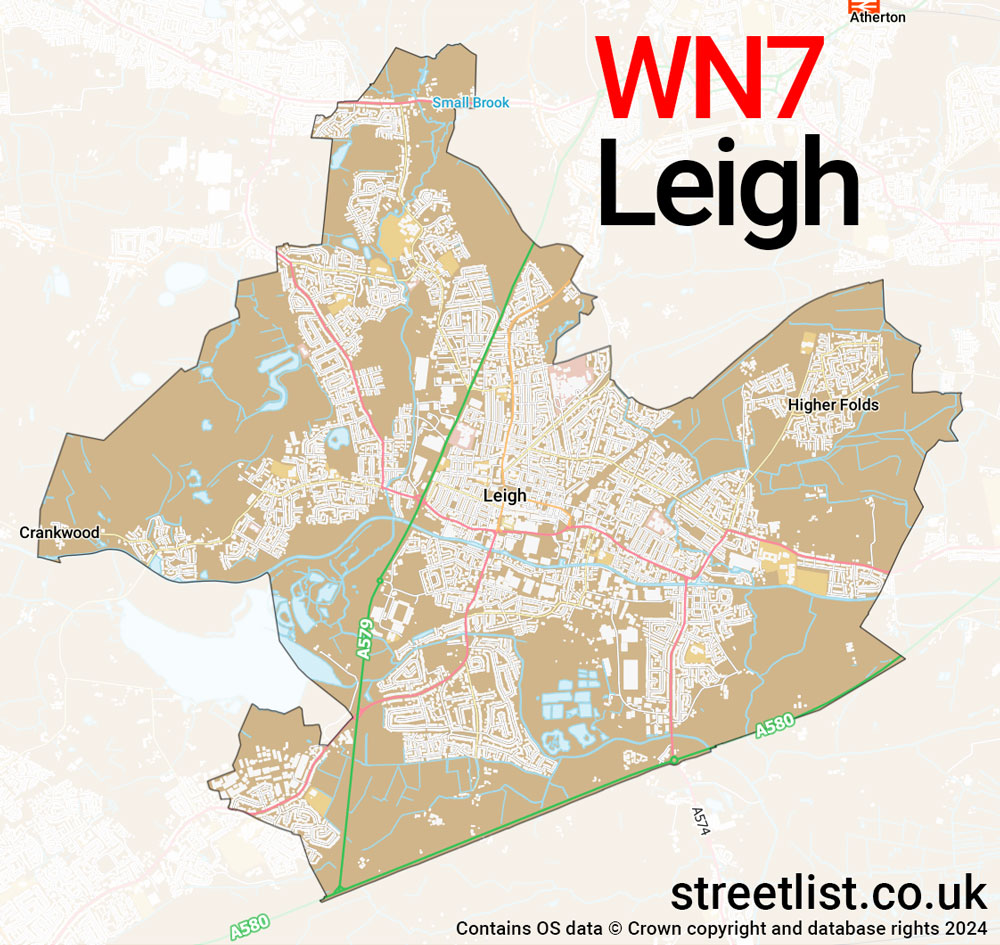 Map of the WN7 postcode