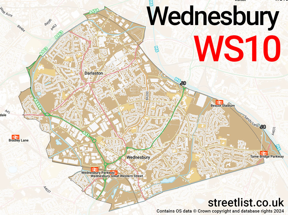 Map of the WS10 postcode