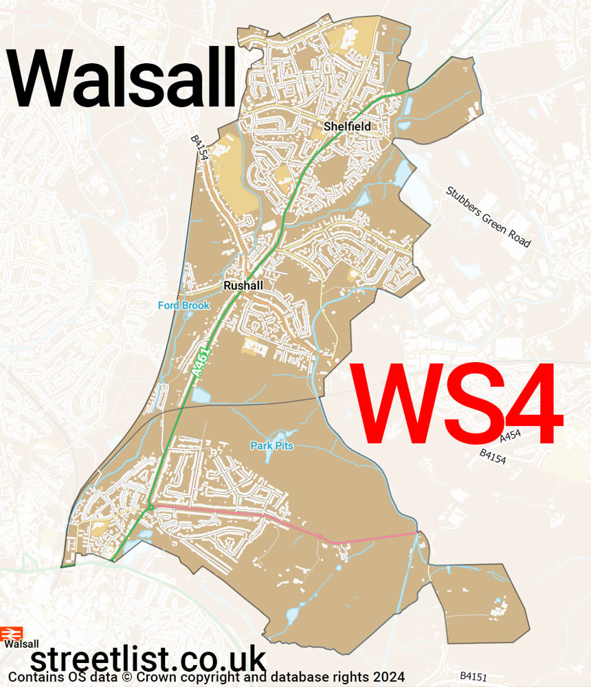 Map of the WS4 postcode