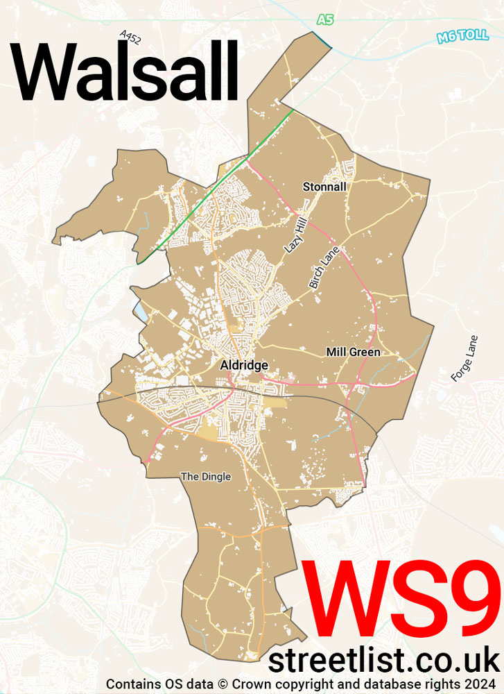 Map of the WS9 postcode