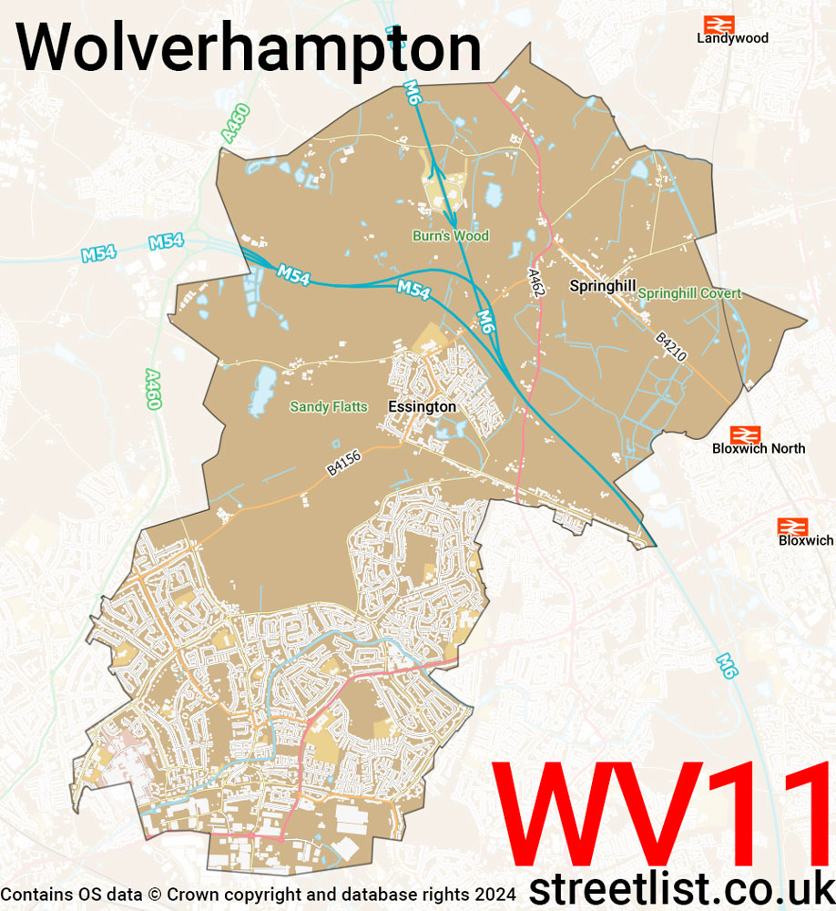 Map of the WV11 postcode