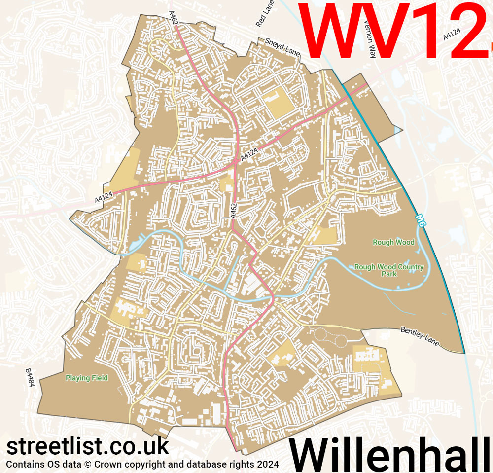 Map of the WV12 postcode