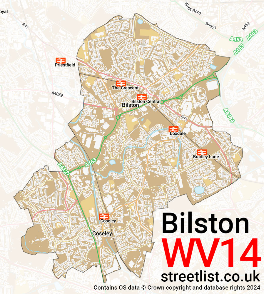 Map of the WV14 postcode