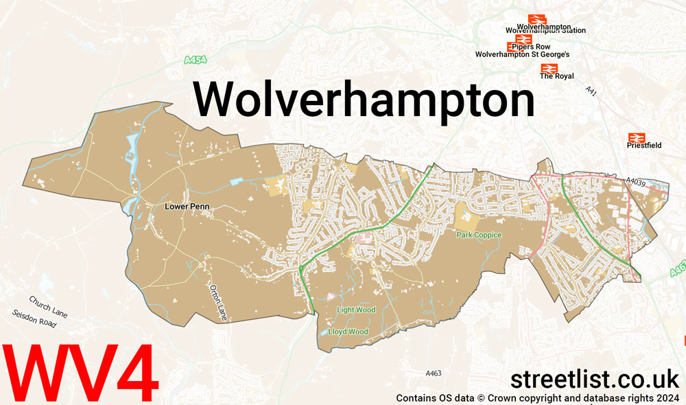 Map of the WV4 postcode