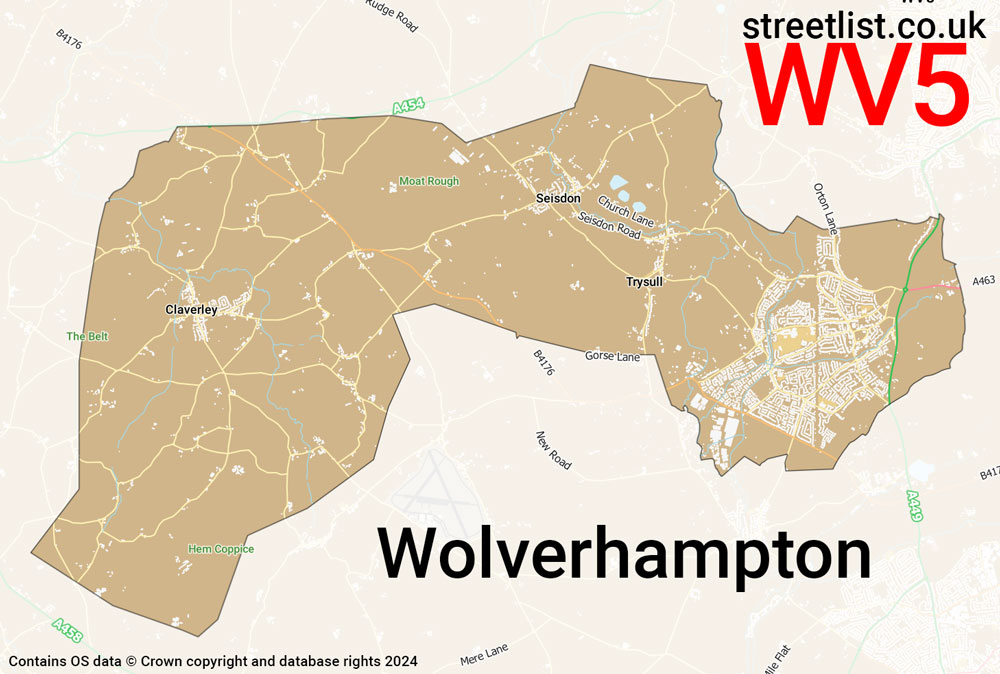 Map of the WV5 postcode