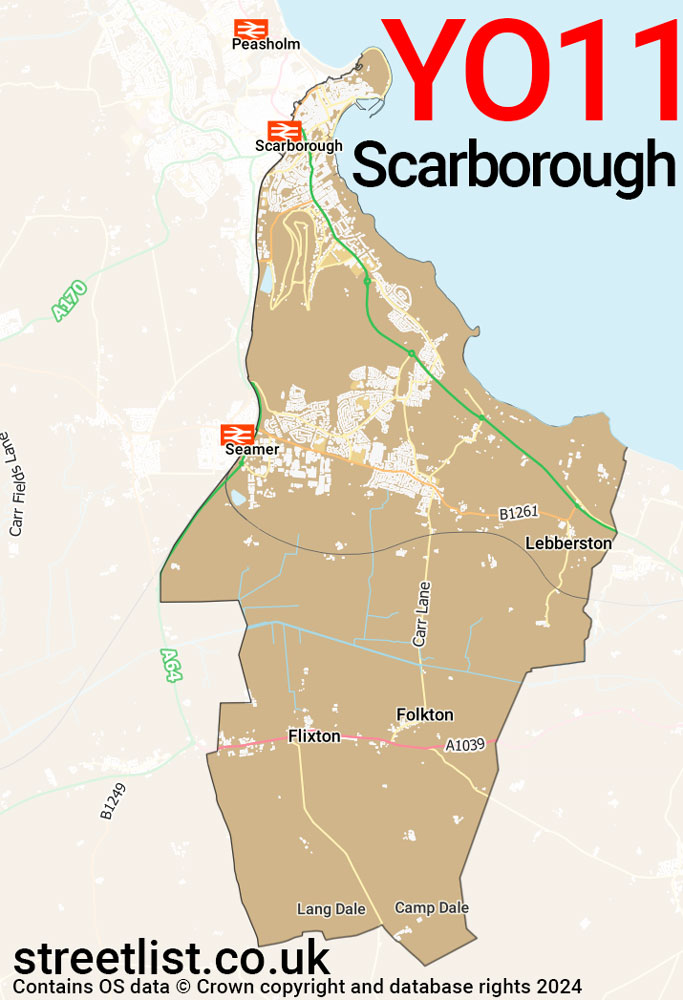 Map of the YO11 postcode