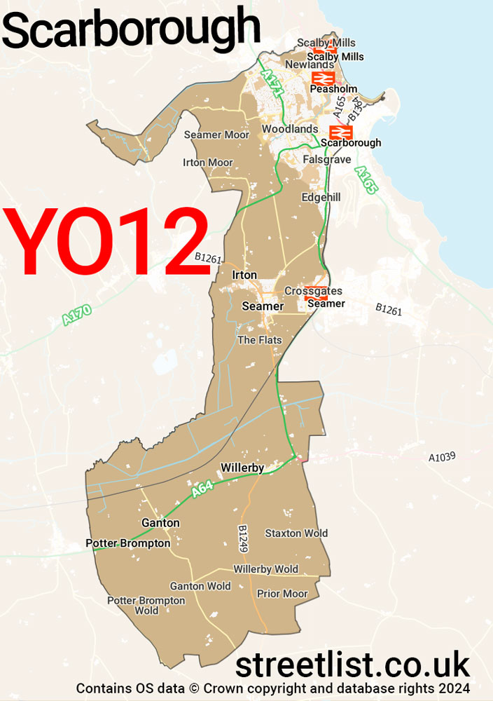 Map of the YO12 postcode