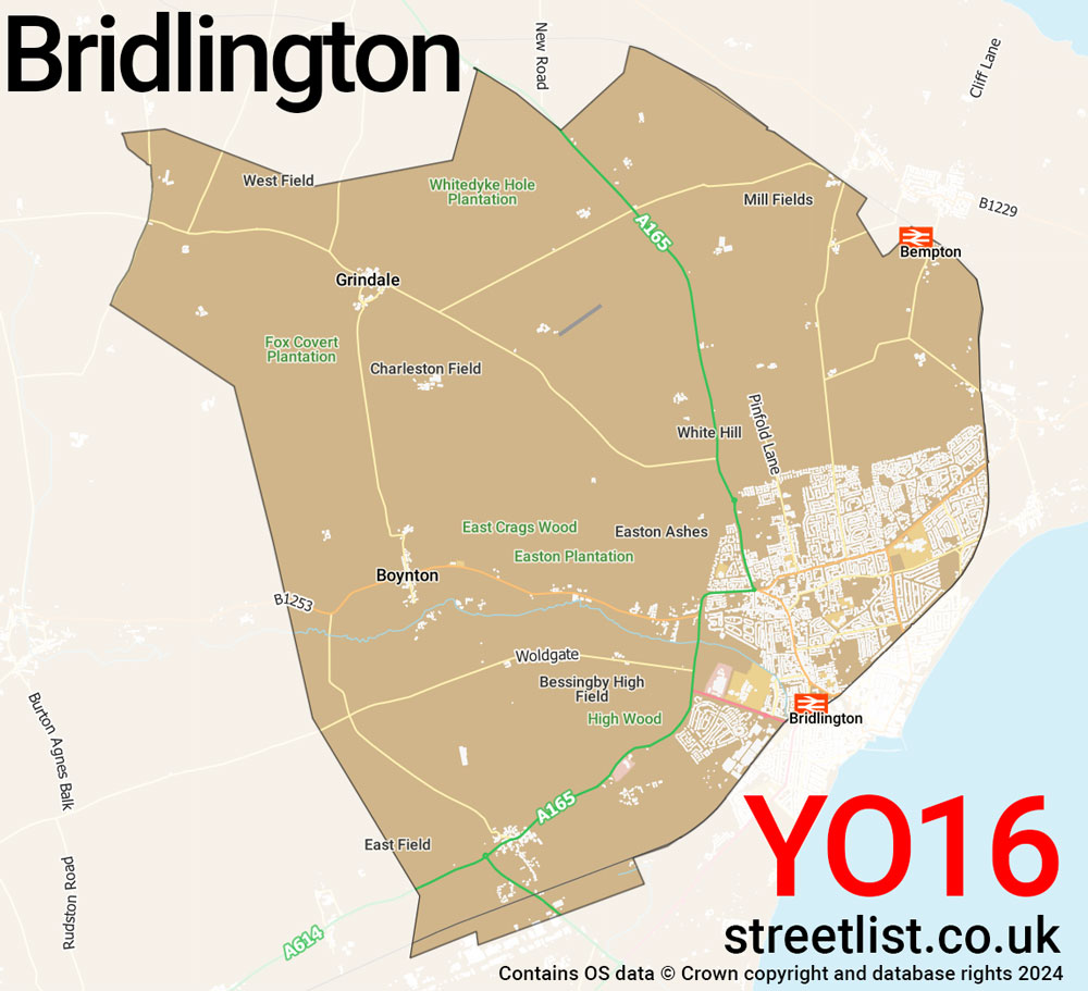 Map of the YO16 postcode