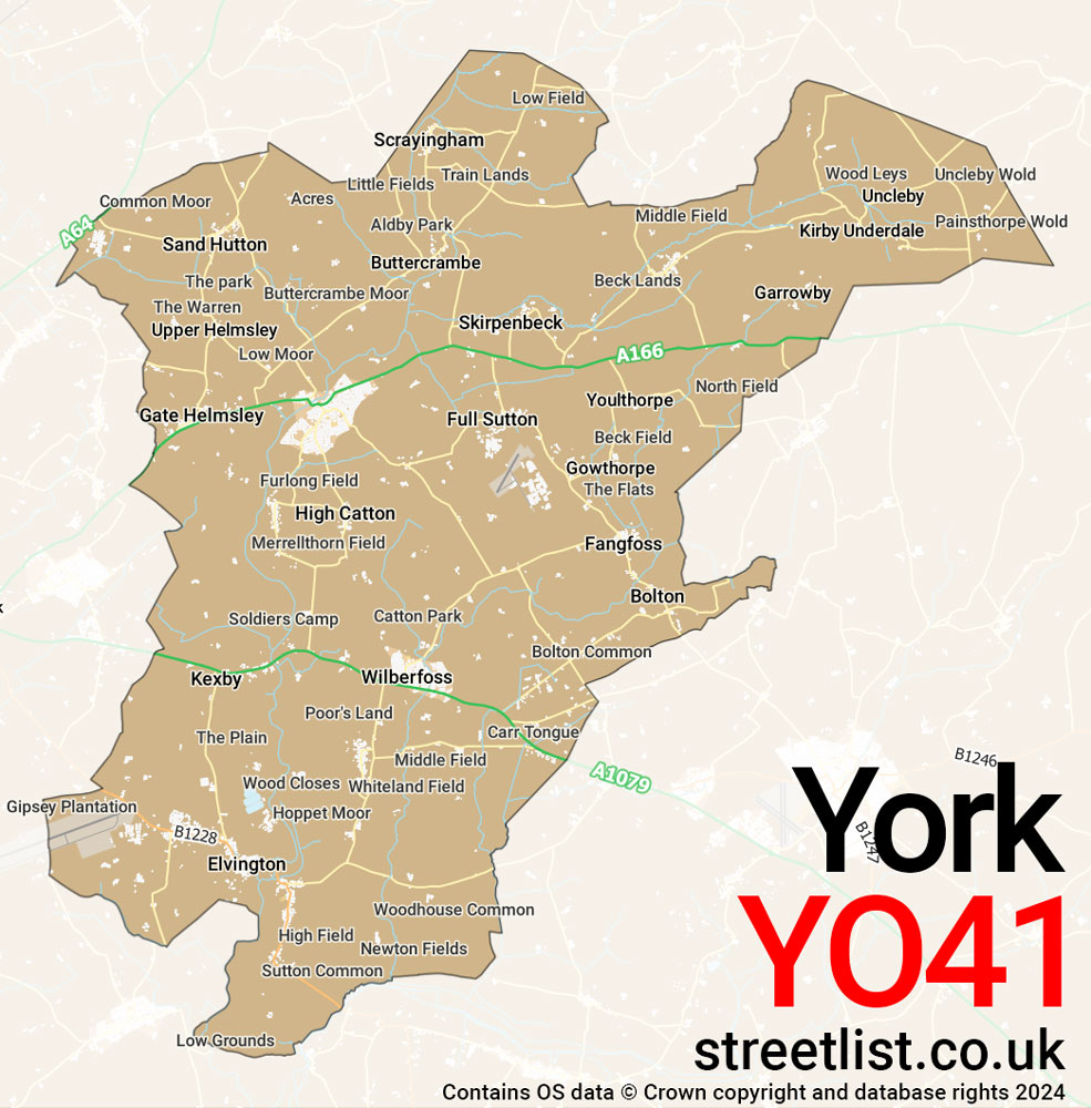 Map of the YO41 postcode