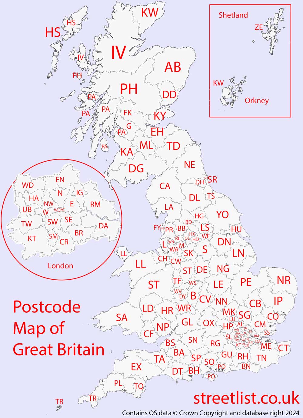 Printable Postcode Map