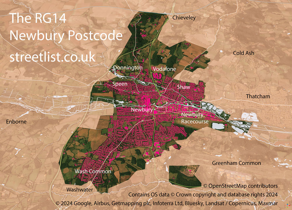 Map of The RG14 Postcode