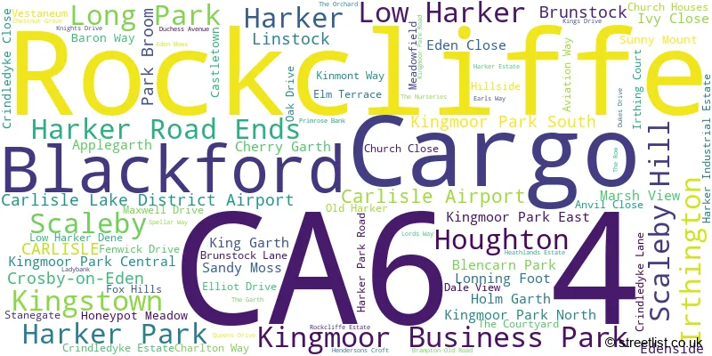 A word cloud for the CA6 4 postcode