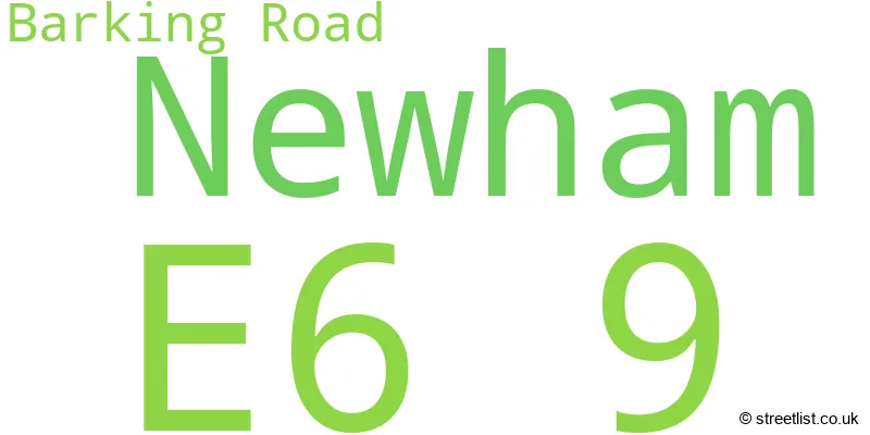 A word cloud for the E6 9 postcode