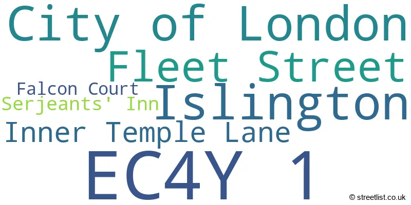 A word cloud for the EC4Y 1 postcode