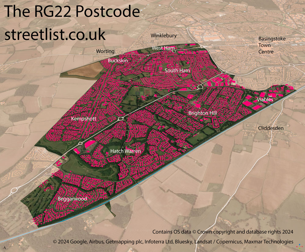 Map of The RG21 Postcode