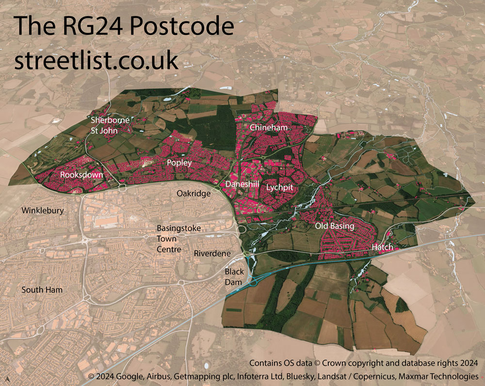 Map of The RG24 Postcode