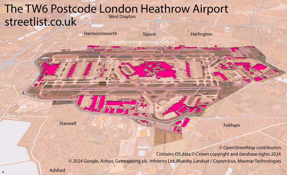 Map of The TW6 Postcode