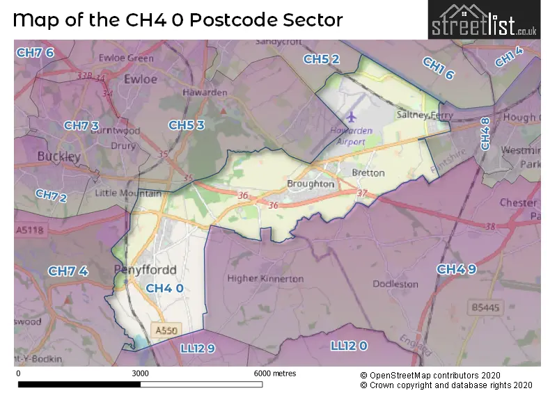 Map of the CH4 0 and surrounding postcode sector