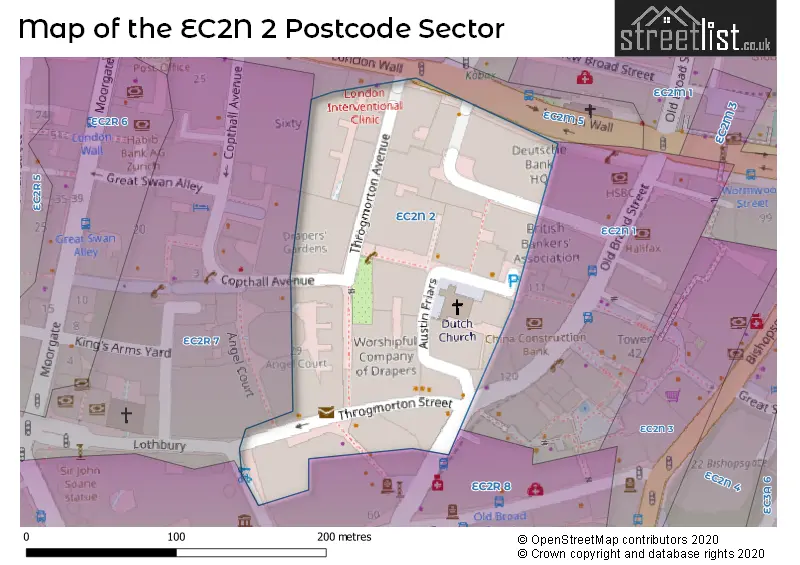 Map of the EC2N 2 and surrounding postcode sector