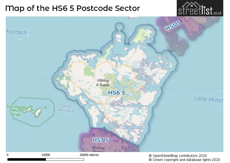 Map of the HS6 5 and surrounding postcode sector