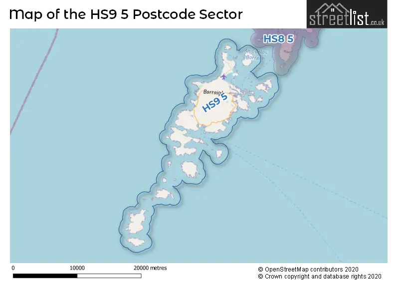 Map of the HS9 5 and surrounding postcode sector