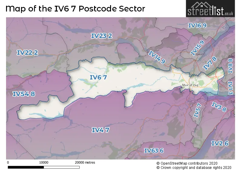 Map of the IV6 7 and surrounding postcode sector