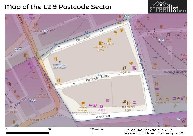 Map of the L2 9 and surrounding postcode sector