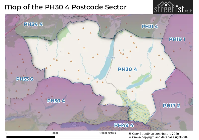 Map of the PH30 4 and surrounding postcode sector