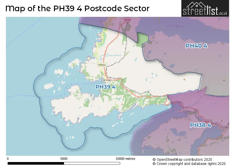 Map of the PH39 4 and surrounding postcode sector