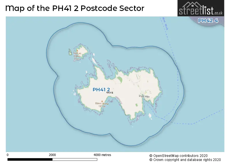 Map of the PH41 2 and surrounding postcode sector