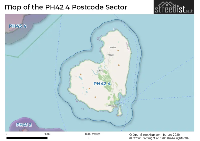 Map of the PH42 4 and surrounding postcode sector